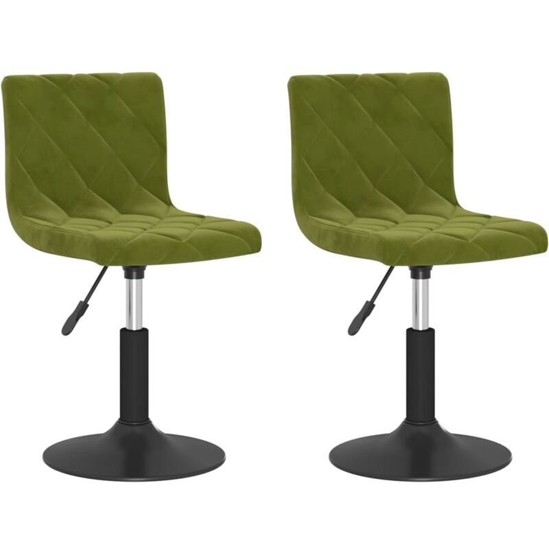 

vidaXL Sillas de comedor giratorias de terciopelo 2 uds verde claro - Verde