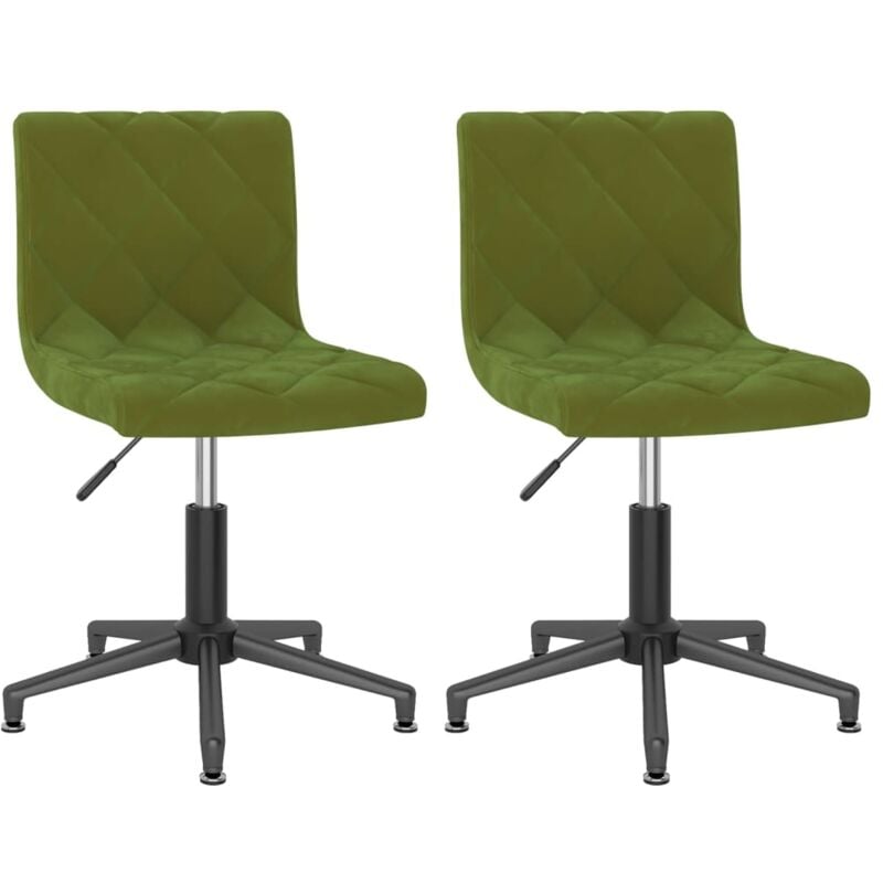 

vidaXL Sillas de comedor giratorias de terciopelo 2 uds verde claro - Verde