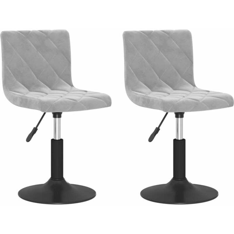 

vidaXL Sillas de comedor giratorias de terciopelo 2 uds gris claro - Gris
