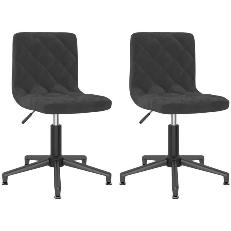 

vidaXL Sillas de comedor giratorias de terciopelo 2 uds negro - Negro