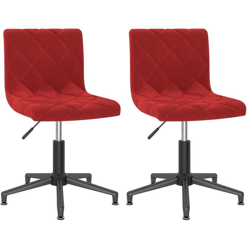 

vidaXL Sillas de comedor giratorias de terciopelo 2 uds rojo vino tinto - Rojo