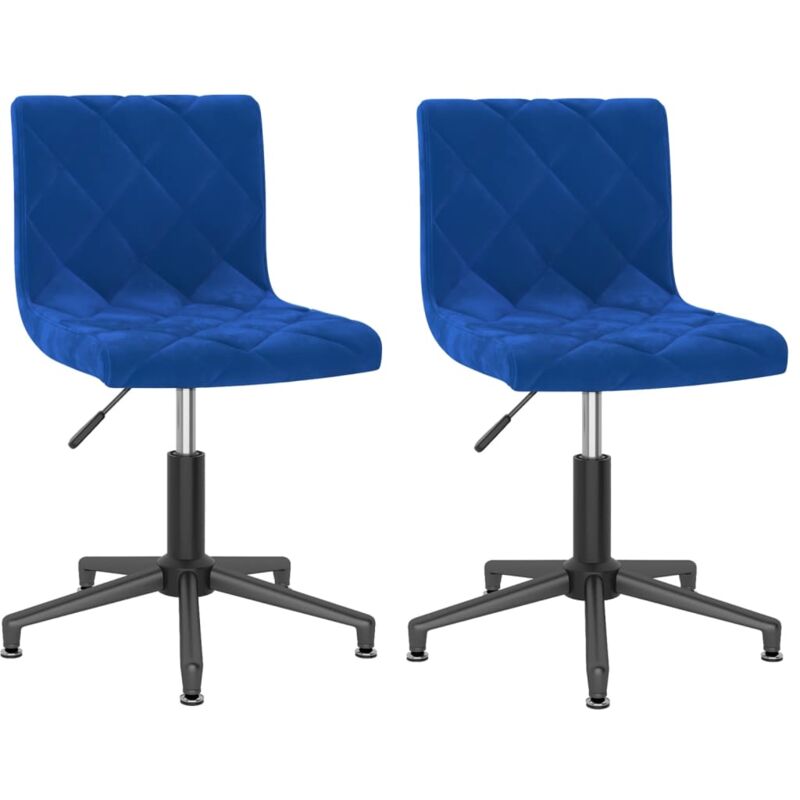 

vidaXL Sillas de comedor giratorias de terciopelo 2 uds azul - Azul