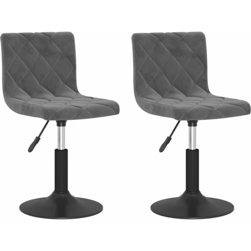 

vidaXL Sillas de comedor giratorias de terciopelo 2 uds gris oscuro - Gris