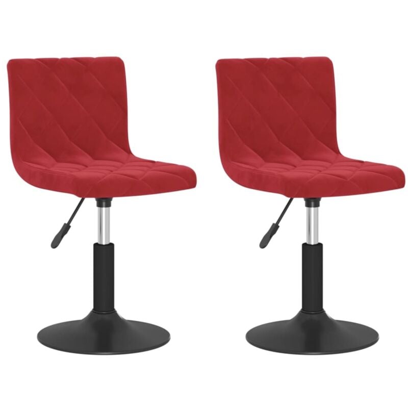 

vidaXL Sillas de comedor giratorias de terciopelo 2 uds rojo tinto - Rojo
