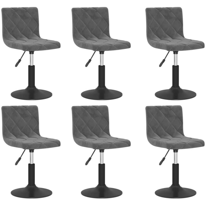 

Sillas de comedor giratorias de terciopelo 6 uds gris oscuro - Gris - Vidaxl