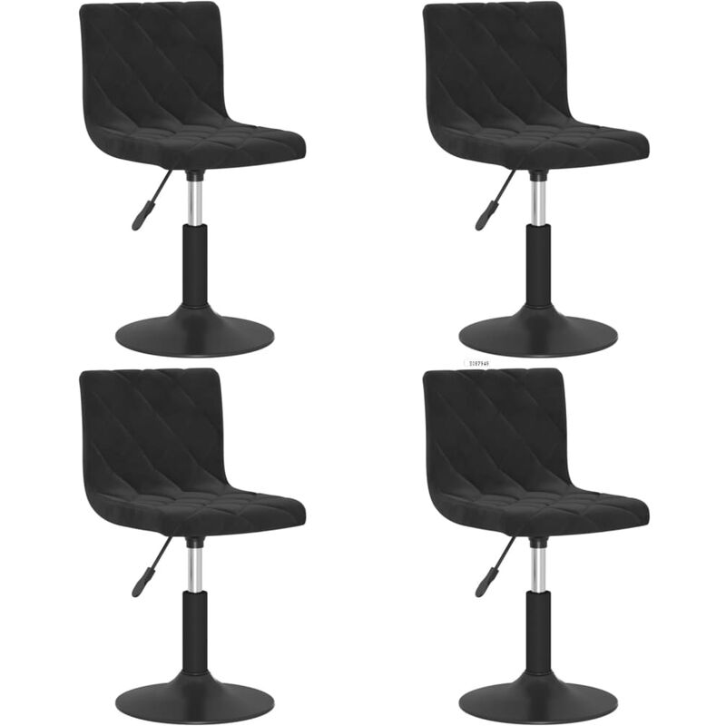 

Sillas de comedor giratorias de terciopelo 4 uds negro - Negro - Vidaxl