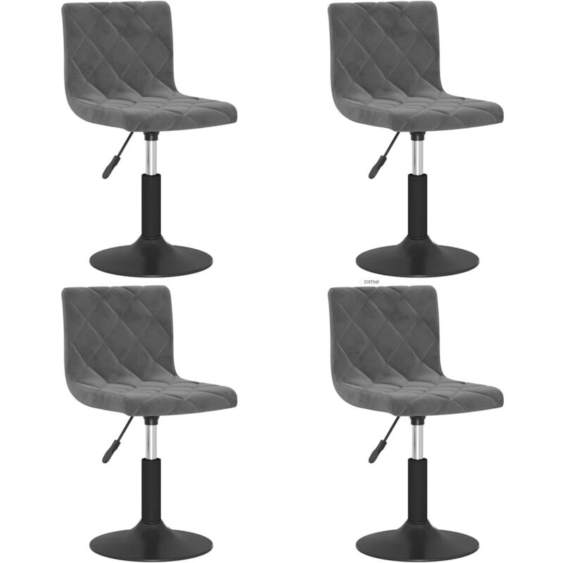 

Sillas de comedor giratorias de terciopelo 4 uds gris oscuro - Gris - Vidaxl
