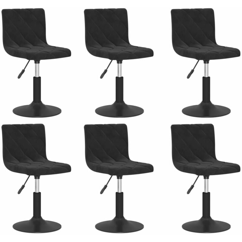 

Sillas de comedor giratorias de terciopelo 6 uds negro - Negro - Vidaxl