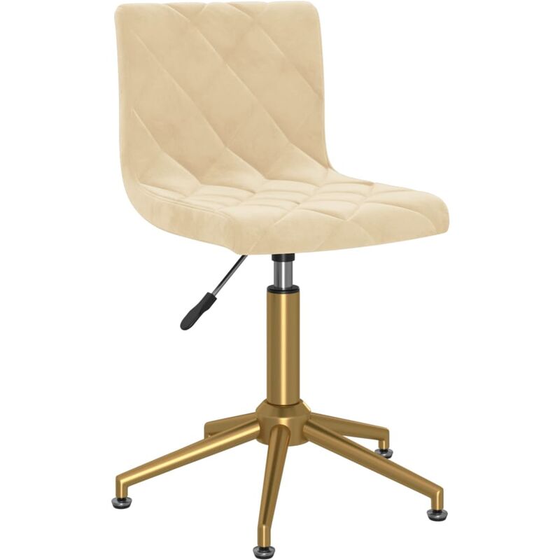 

vidaXL Silla de comedor giratoria de terciopelo crema - Crema