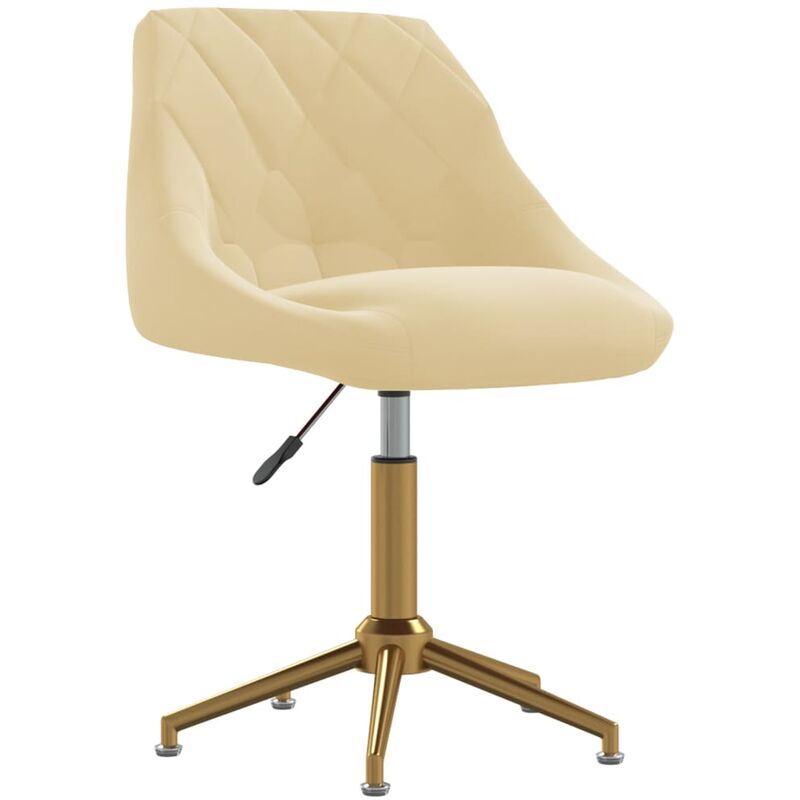 

vidaXL Silla de comedor giratoria de terciopelo crema - Crema