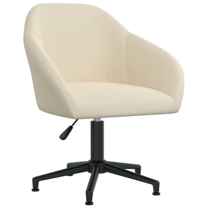 

vidaXL Silla de comedor giratoria de terciopelo crema - Crema