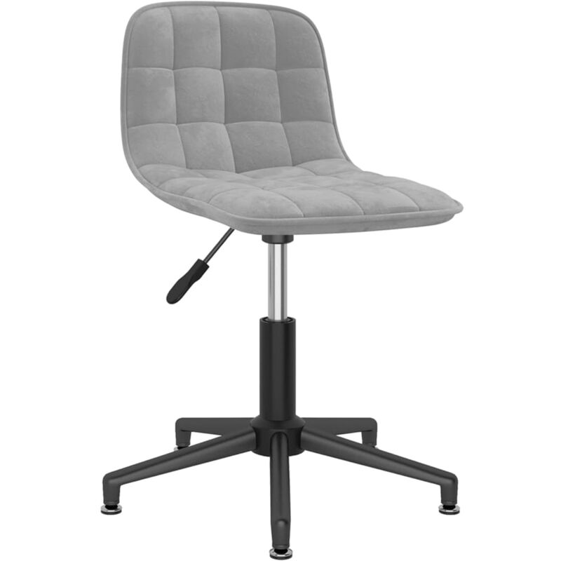 

vidaXL Silla de comedor giratoria de terciopelo gris claro - Gris