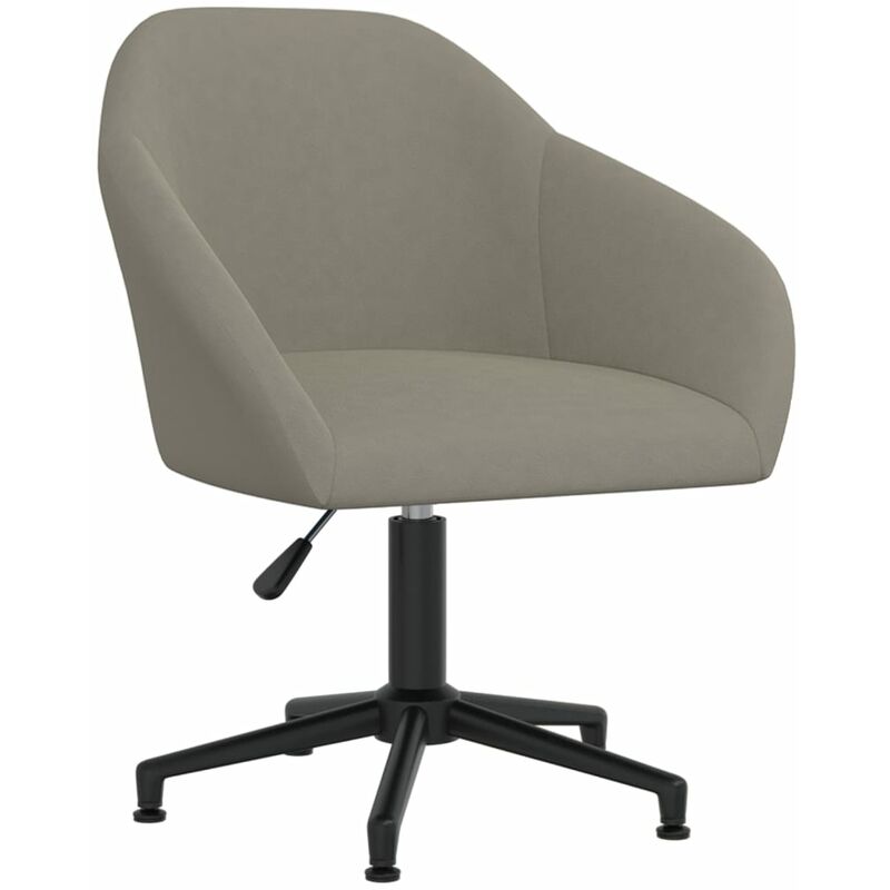 

vidaXL Silla de comedor giratoria de terciopelo gris claro - Gris