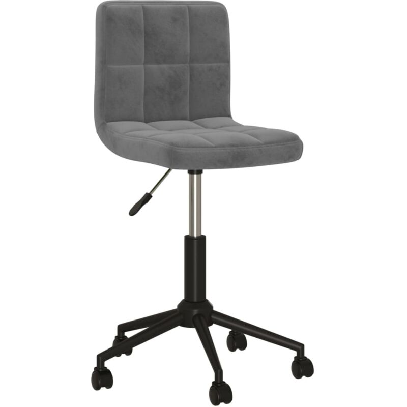 

vidaXL Silla de comedor giratoria de terciopelo gris oscuro - Gris