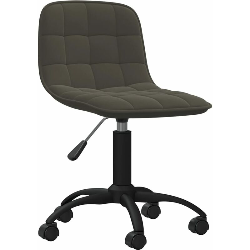

vidaXL Silla de comedor giratoria de terciopelo gris oscuro - Gris