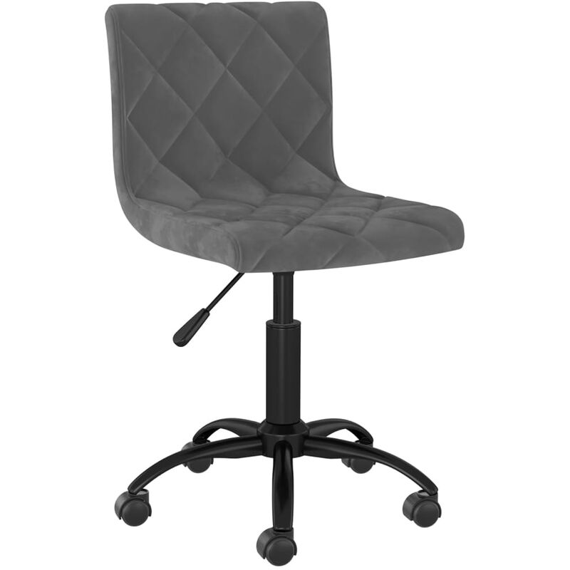 

vidaXL Silla de comedor giratoria de terciopelo gris oscuro - Gris