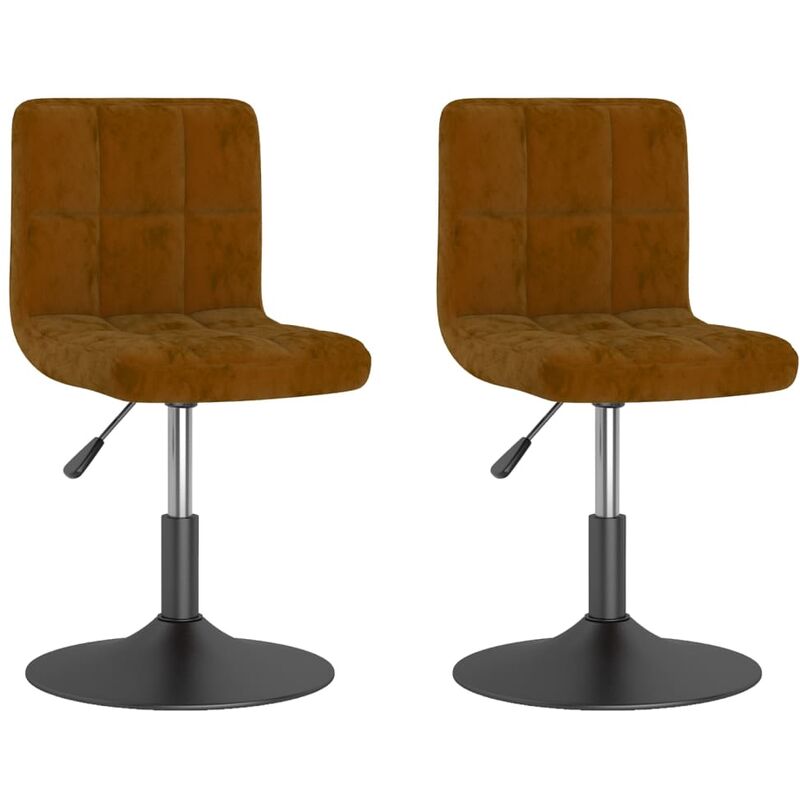 

vidaXL Sillas de comedor giratorias de terciopelo marron 2 uds - Marrón