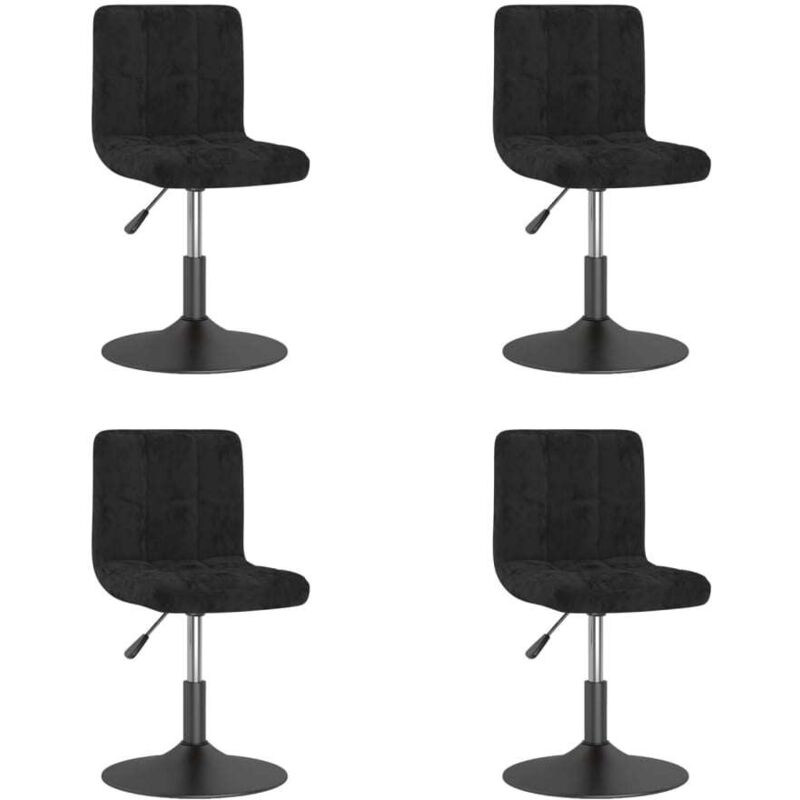 

vidaXL Sillas de comedor giratorias de terciopelo negro 4 uds - Negro