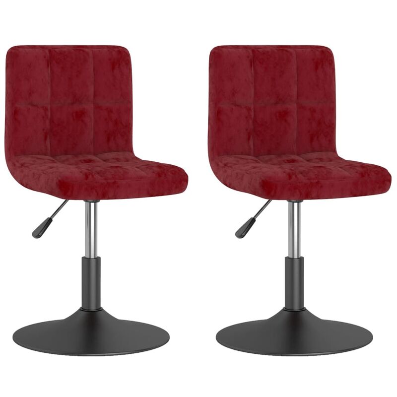 

vidaXL Sillas de comedor giratorias de terciopelo rojo tinto 2 uds - Rojo