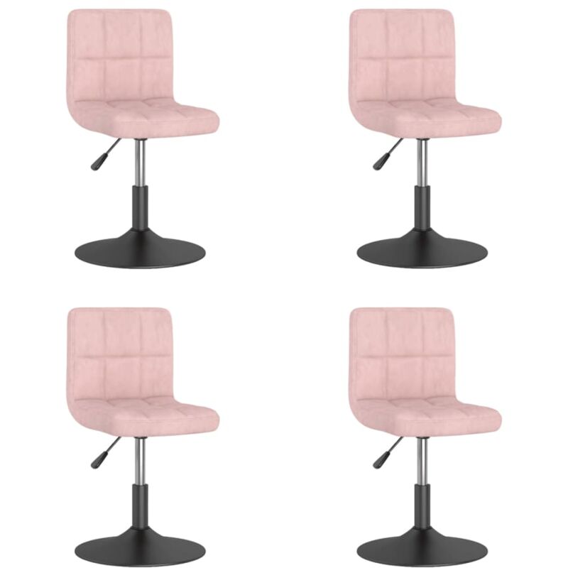 

vidaXL Sillas de comedor giratorias de de terciopelo rosa 4 uds - Rosa