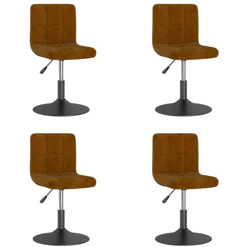 

vidaXL Sillas de comedor giratorias de terciopelo marron 4 uds - Marrón