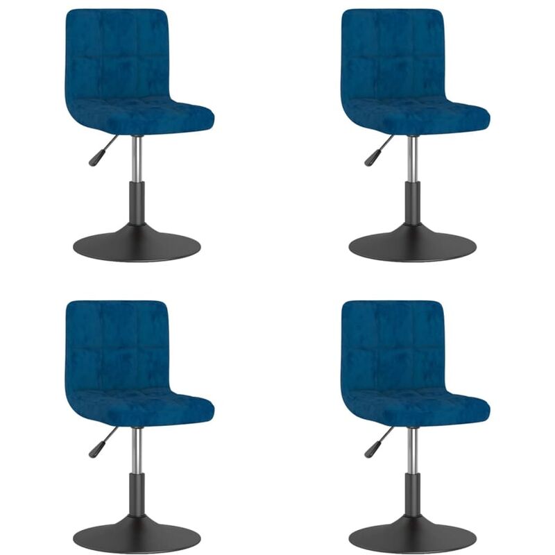 

vidaXL Sillas de comedor giratorias de terciopelo azul 4 uds - Azul