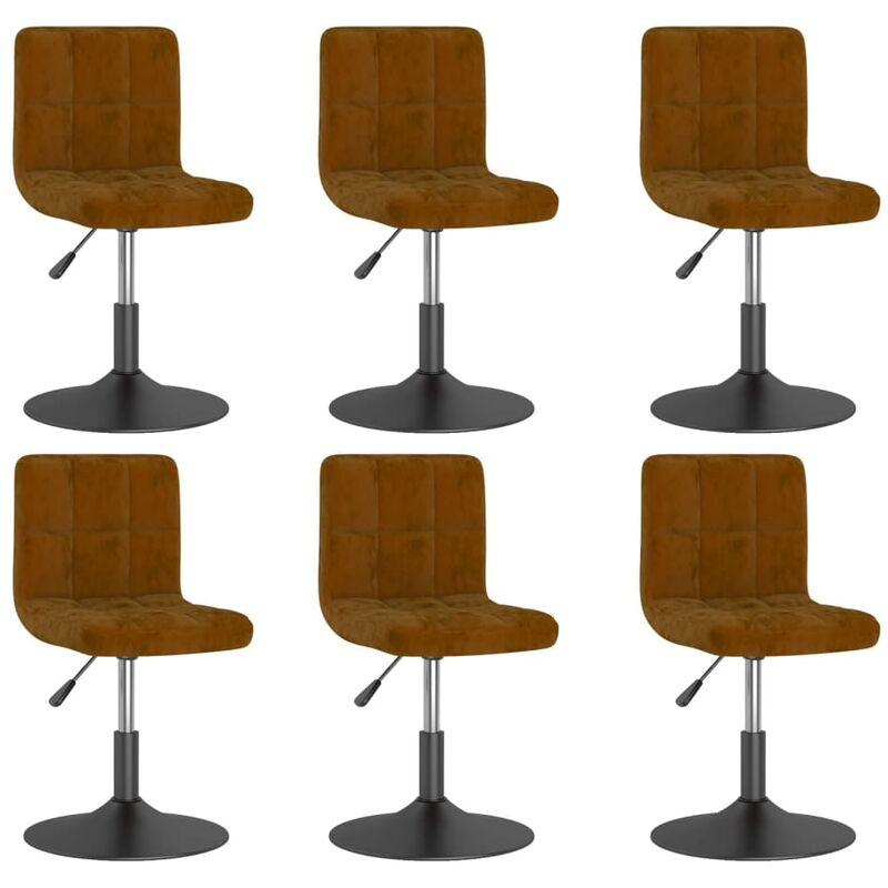 

vidaXL Sillas de comedor giratorias 6 uds terciopelo marrón - Marrón