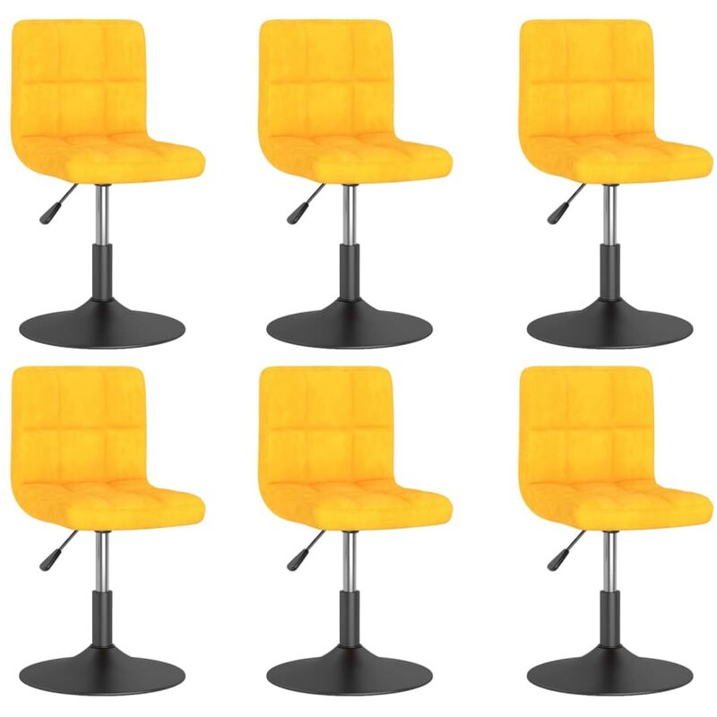 

Sillas de comedor giratorias de terciopelo amarillo 6 uds - Amarillo - Vidaxl