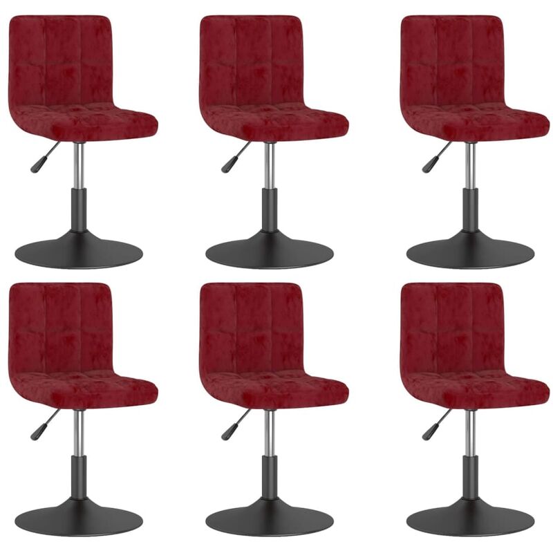 

Sillas de comedor giratorias de terciopelo rojo tinto 6 uds - Rojo - Vidaxl