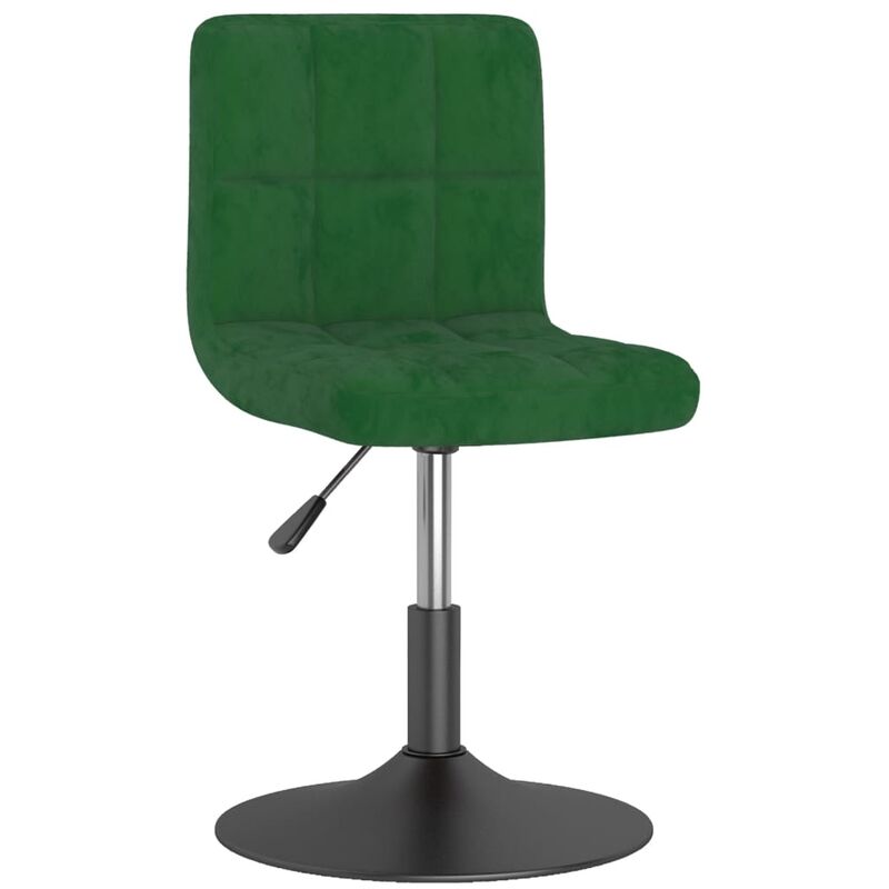 

vidaXL Silla de comedor giratoria de terciopelo verde oscuro - Verde