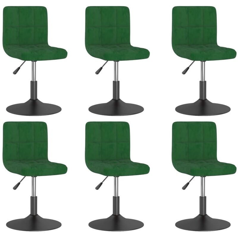 

Sillas de comedor giratorias de terciopelo verde oscuro 6 uds - Verde - Vidaxl