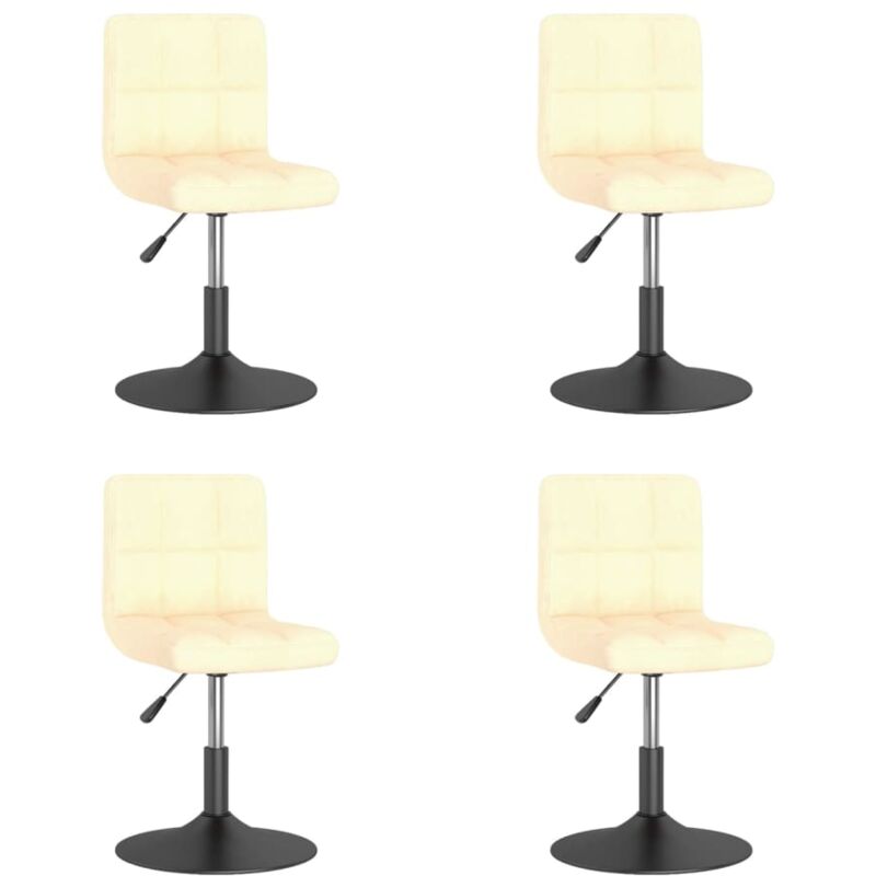 

vidaXL Sillas de comedor giratorias de terciopelo crema 4 uds - Crema