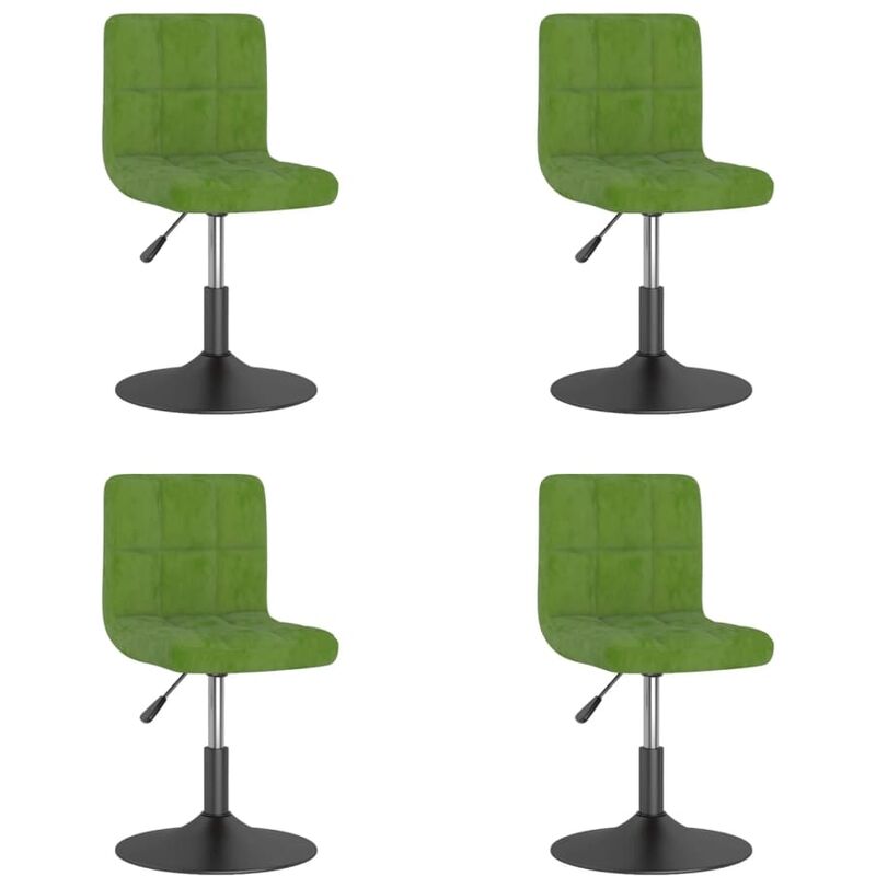 

vidaXL Sillas de comedor giratorias 4 uds de terciopelo verde claro - Verde