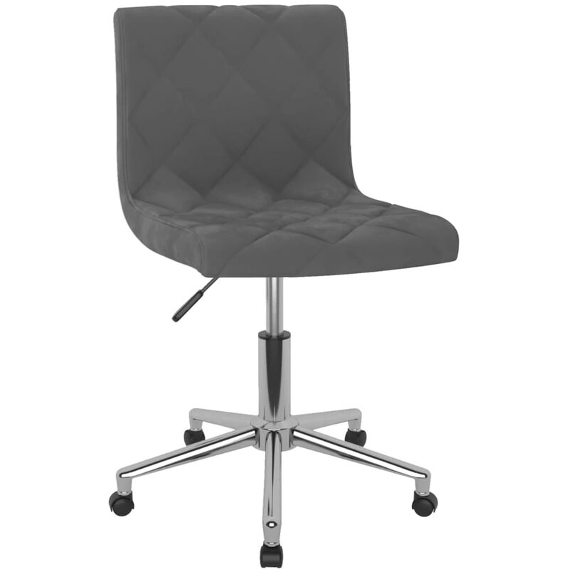

vidaXL Silla de comedor giratoria de terciopelo gris oscuro - Gris