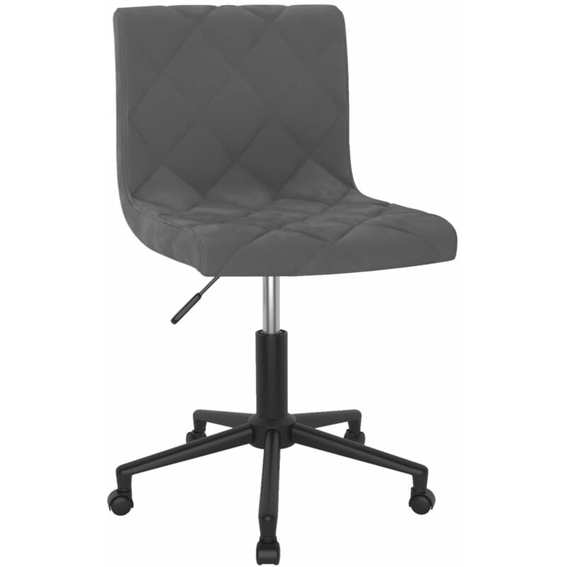 

vidaXL Silla de comedor giratoria de terciopelo gris oscuro - Gris