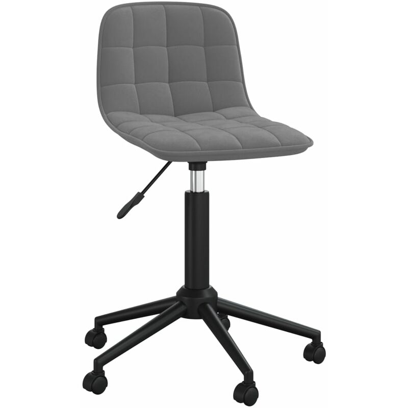

vidaXL Silla de comedor giratoria de terciopelo gris oscuro - Gris