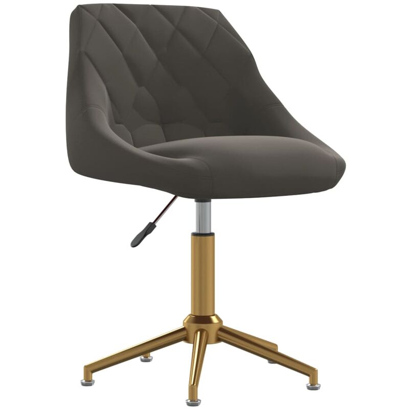 

vidaXL Silla de comedor giratoria de terciopelo gris oscuro - Gris