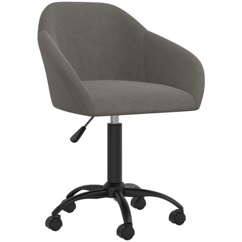 

vidaXL Silla de comedor giratoria de terciopelo gris oscuro - Gris
