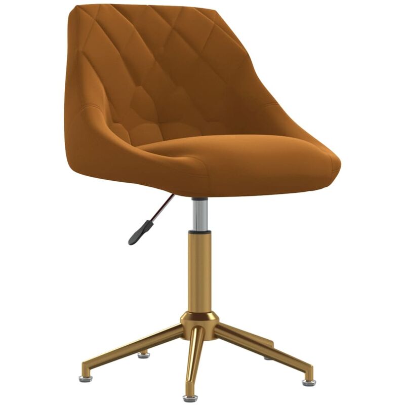 

vidaXL Silla de comedor giratoria de terciopelo marrón - Marrón