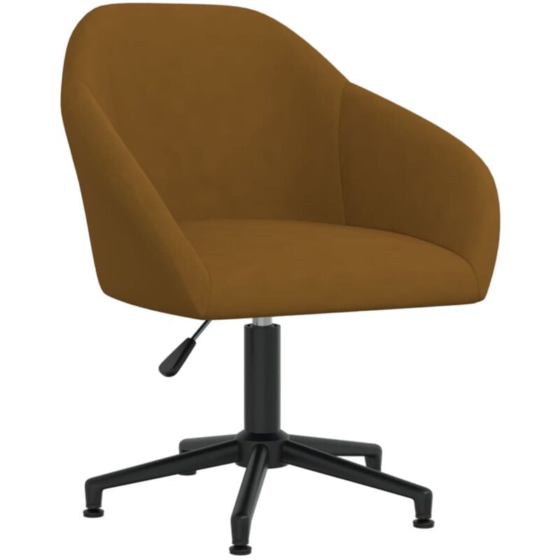 

vidaXL Silla de comedor giratoria de terciopelo marrón - Marrón
