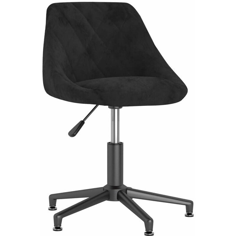 

vidaXL Silla de comedor giratoria de terciopelo negro - Negro