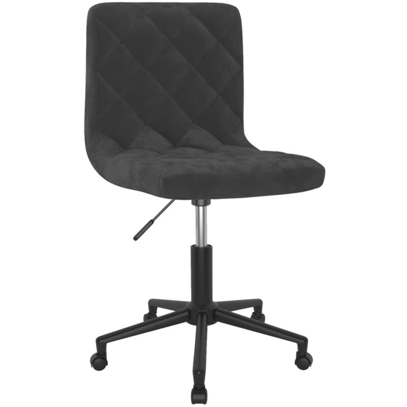 

vidaXL Silla de comedor giratoria de terciopelo negro - Negro