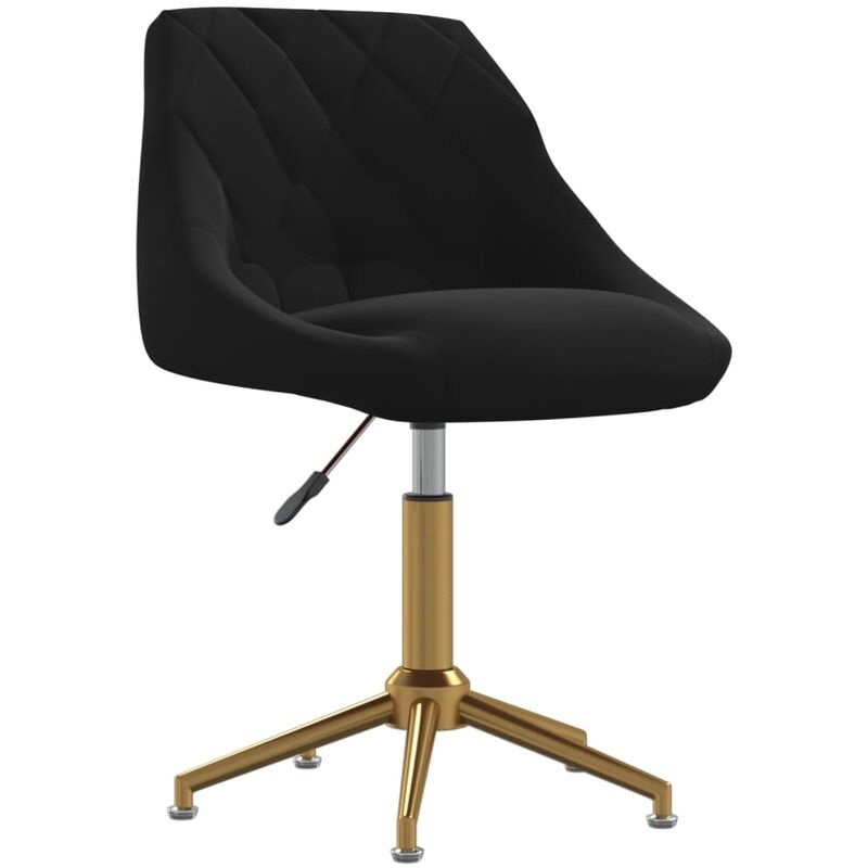 

vidaXL Silla de comedor giratoria de terciopelo negro - Negro