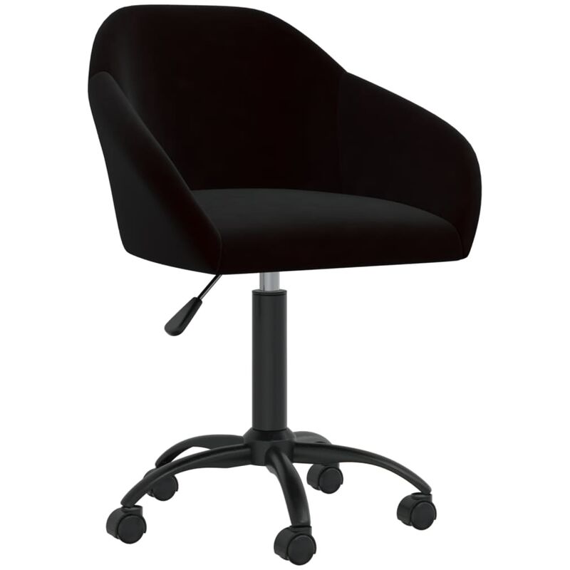 

vidaXL Silla de comedor giratoria de terciopelo negro - Negro