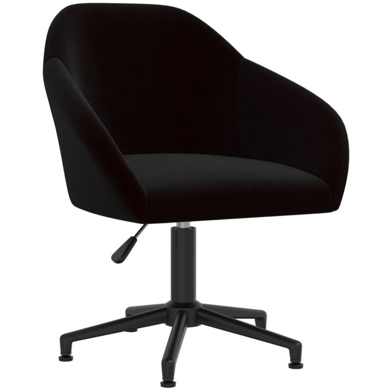 

vidaXL Silla de comedor giratoria de terciopelo negro - Negro