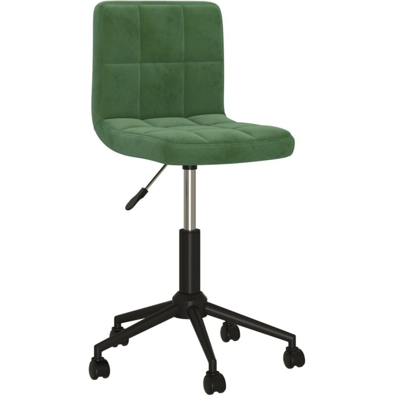 

vidaXL Silla de comedor giratoria de terciopelo verde oscuro - Verde