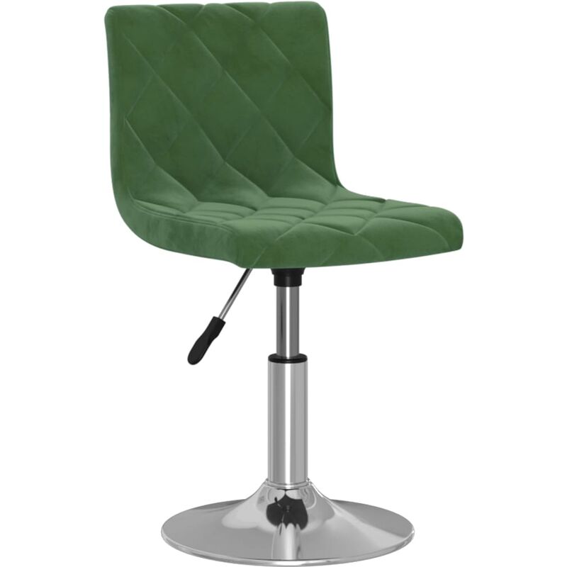 

vidaXL Silla de comedor giratoria de terciopelo verde oscuro - Verde