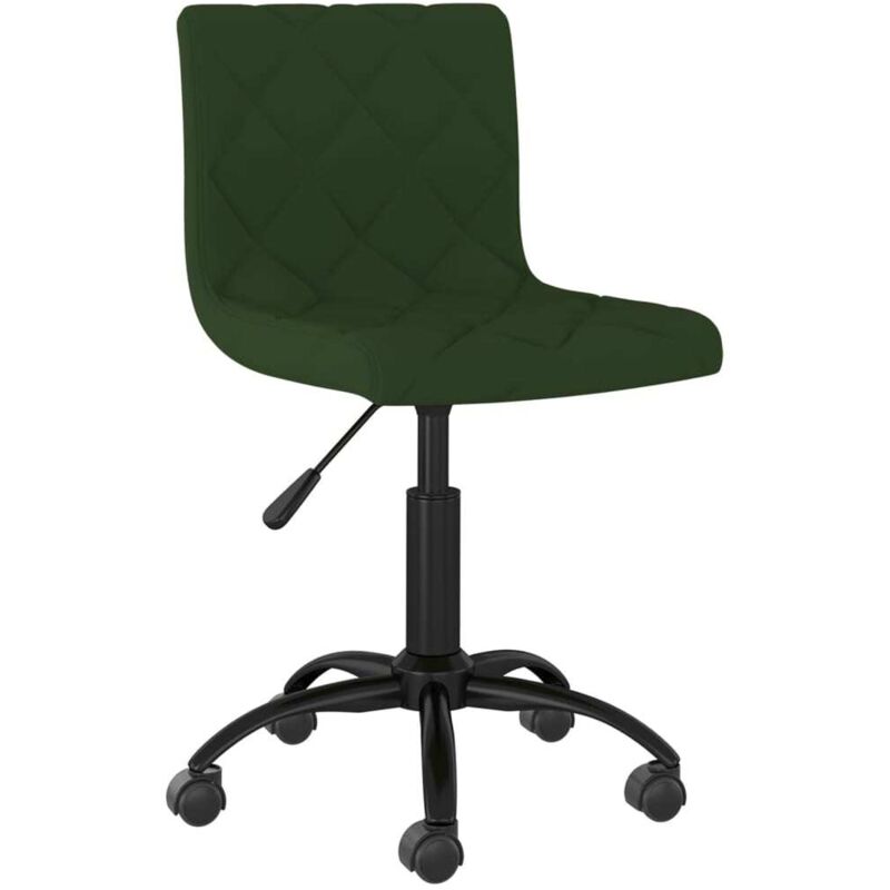 

vidaXL Silla de comedor giratoria de terciopelo verde oscuro - Verde