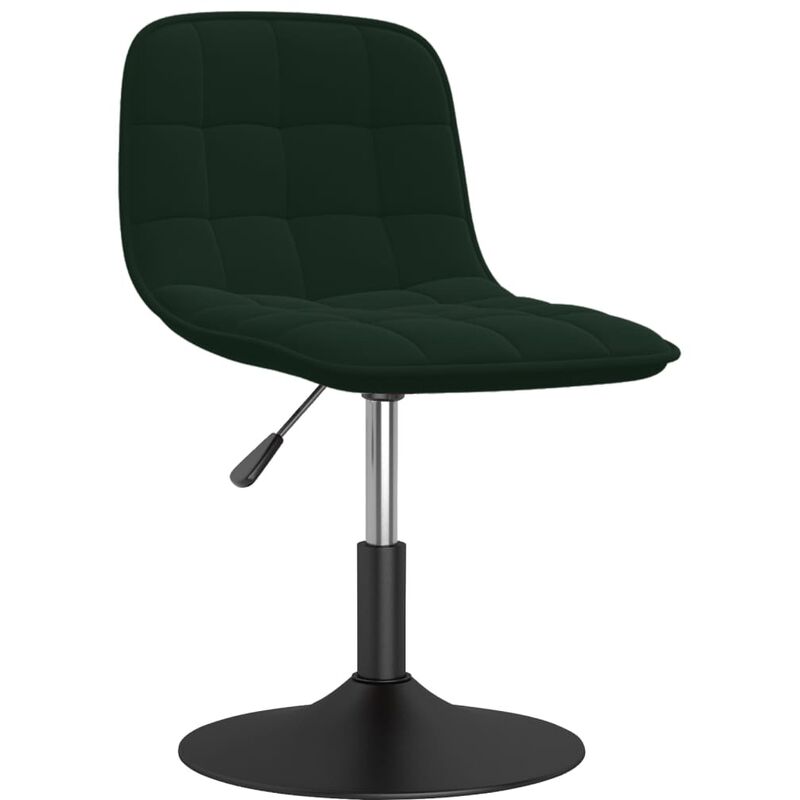 

vidaXL Silla de comedor giratoria de terciopelo verde oscuro - Verde