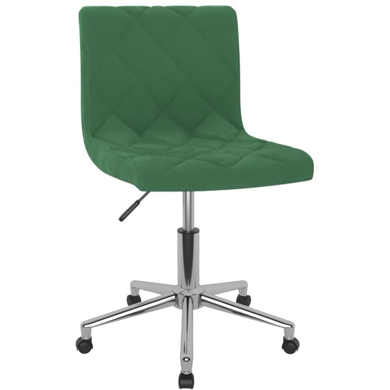 

vidaXL Silla de comedor giratoria de terciopelo verde oscuro - Verde